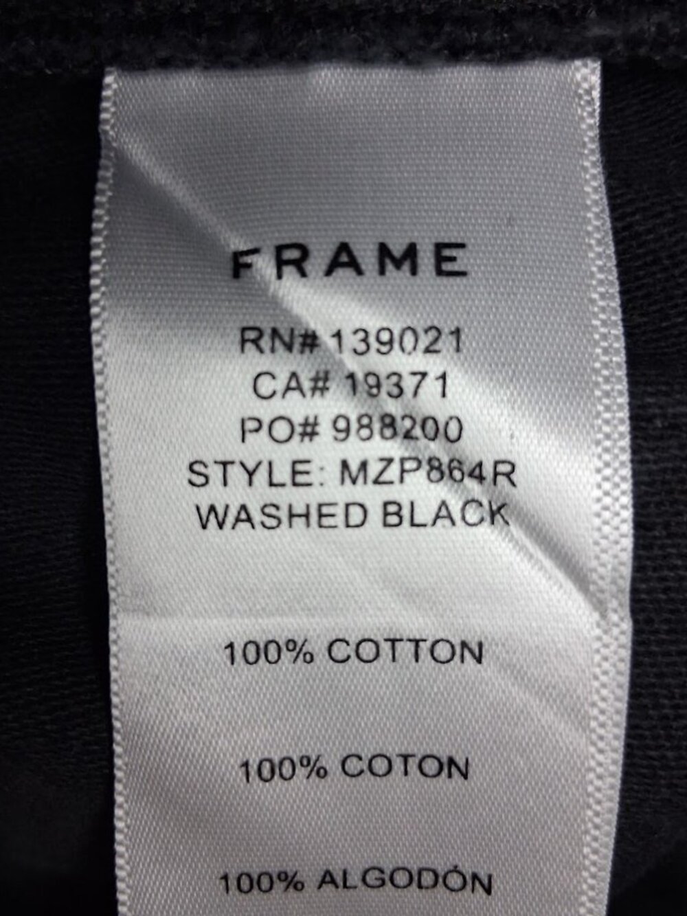 FRAME Wide Moto Zip High-Rise Woman's Jeans Washed Black Style# MZP864R Size 27 - Picture 3 of 9